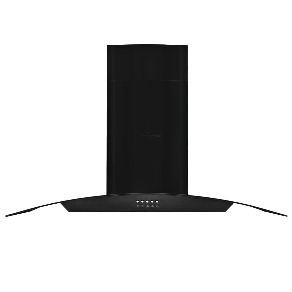 Wall Mounted Range Hood Stainless Steel 756 m³/h 90 cm Black