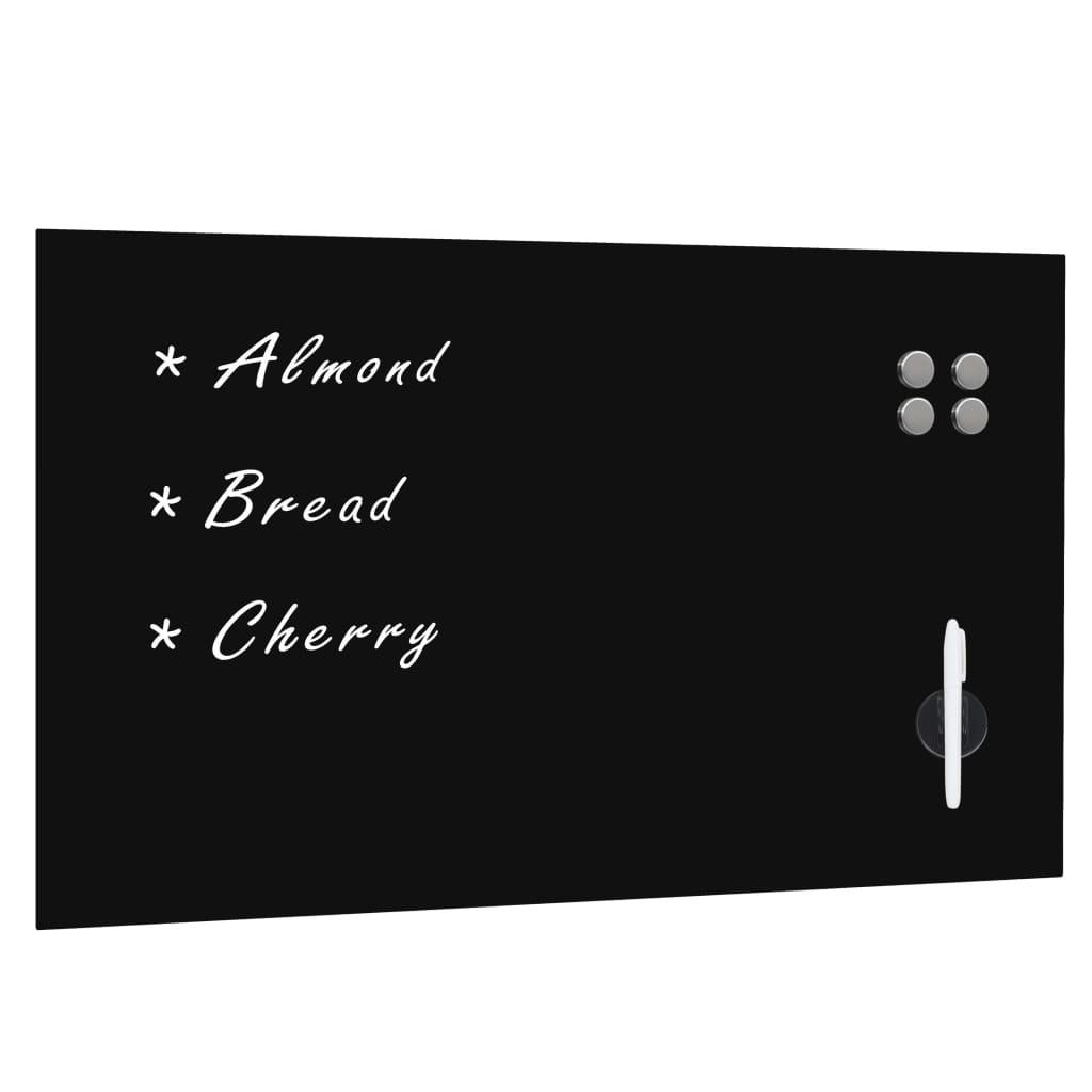 Wall Mounted Magnetic Blackboard Glass 100x60 cm