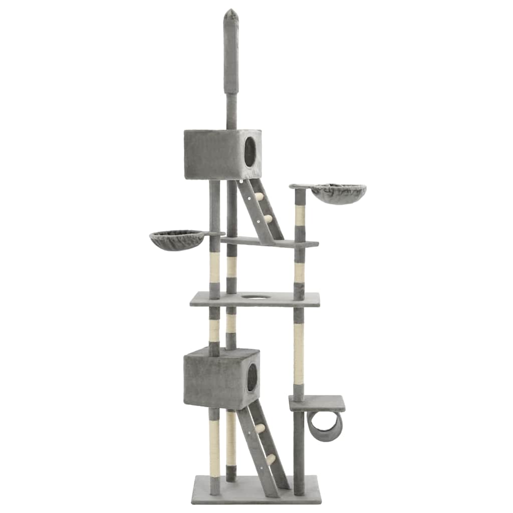 Cat Tree with Sisal Scratching Posts 230-260 cm Grey
