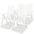 Reclining Garden Chairs 4 pcs Plastic White