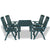 5 Piece Outdoor Dining Set Plastic Green