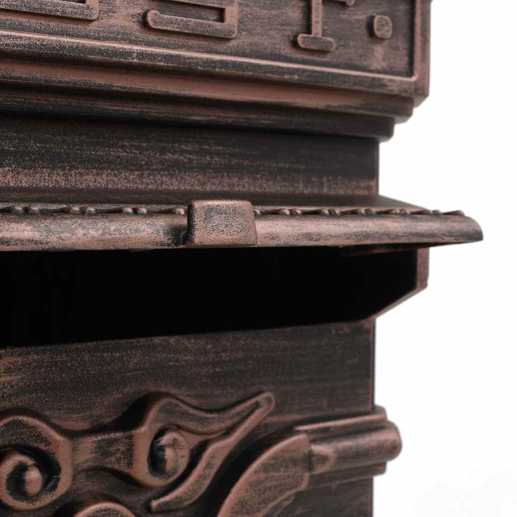 Pillar Letterbox Aluminium Vintage Style Rustproof Bronze