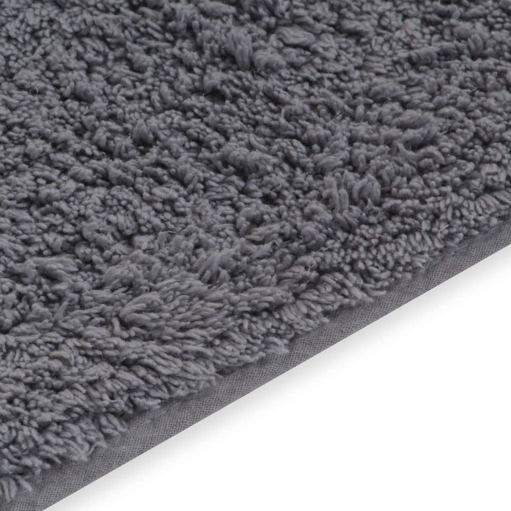 Bathroom Mat Set 2 Pieces Fabric Grey
