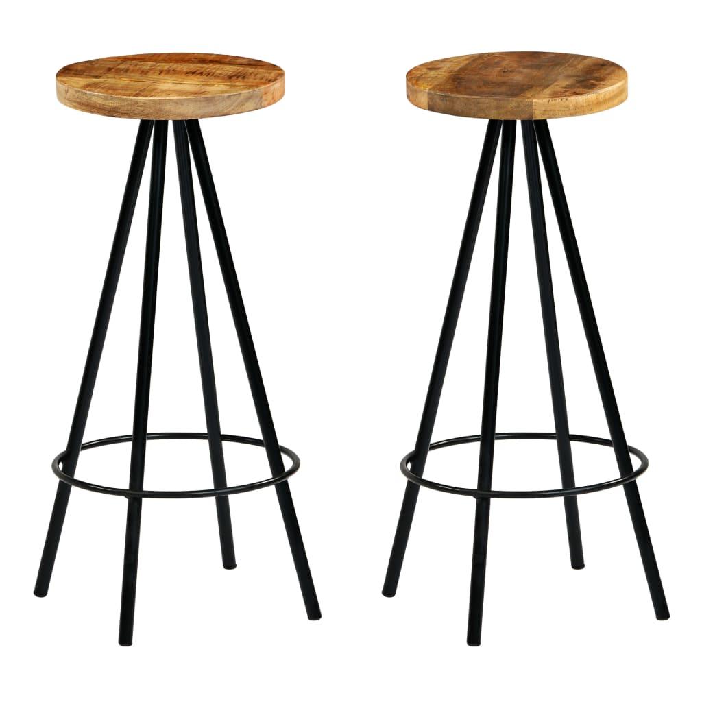 Bar Set 3 Piece Solid Mango Wood 60x60x107 cm