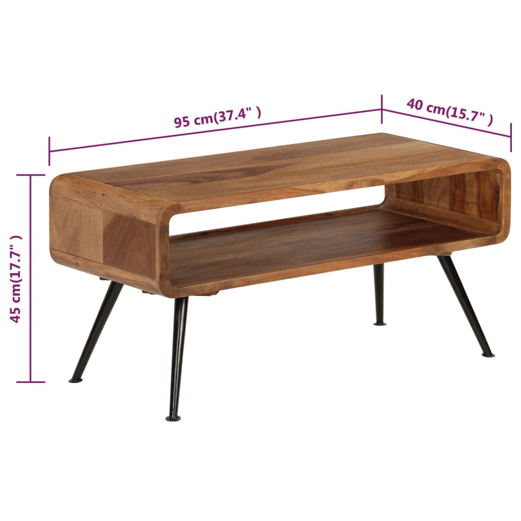 Coffee Table Solid Acacia Wood 95x40x45 cm
