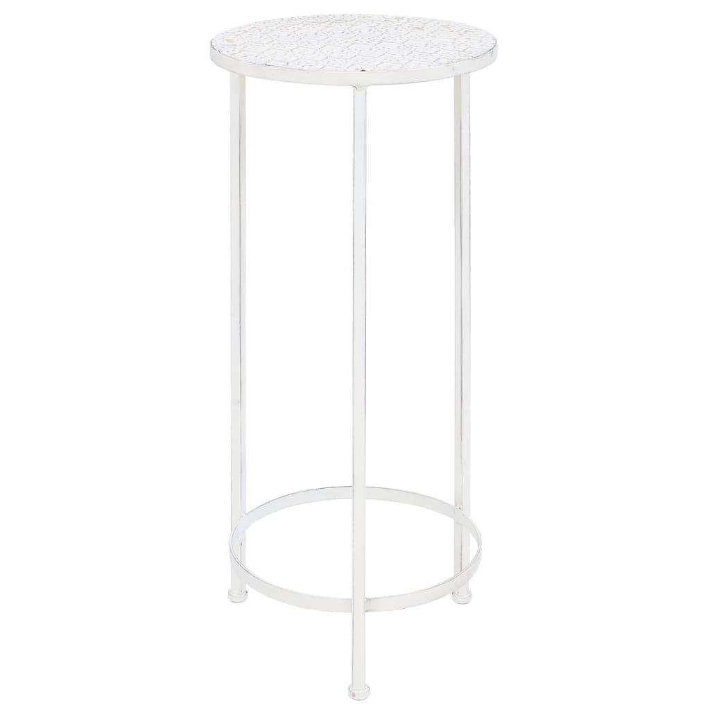 Plant Stand Set 3 Pieces Vintage Style Metal Antique White