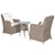 3 Piece Bistro Set with Cushions and Pillows Poly Rattan Brown