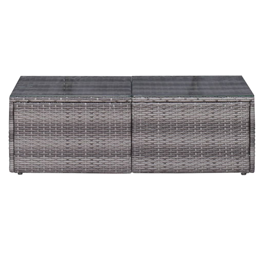 6 Piece Garden Sofa Set with Cushions & Pillows Poly Rattan Grey