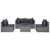 5 Piece Garden Sofa Set with Cushions & Pillows Poly Rattan Grey