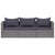 3 Piece Garden Sofa Set with Cushions Grey Poly Rattan