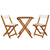 3 Piece Folding Bistro Set with Cushions Solid Acacia Wood