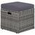 4 Piece Garden Lounge Set with Cushions Poly Rattan Grey