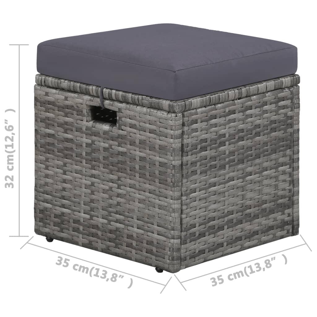 4 Piece Garden Lounge Set with Cushions Poly Rattan Grey