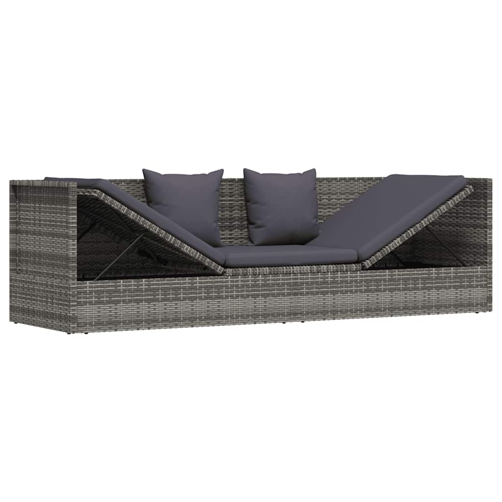 Garden Bed Grey 200x60 cm Poly Rattan