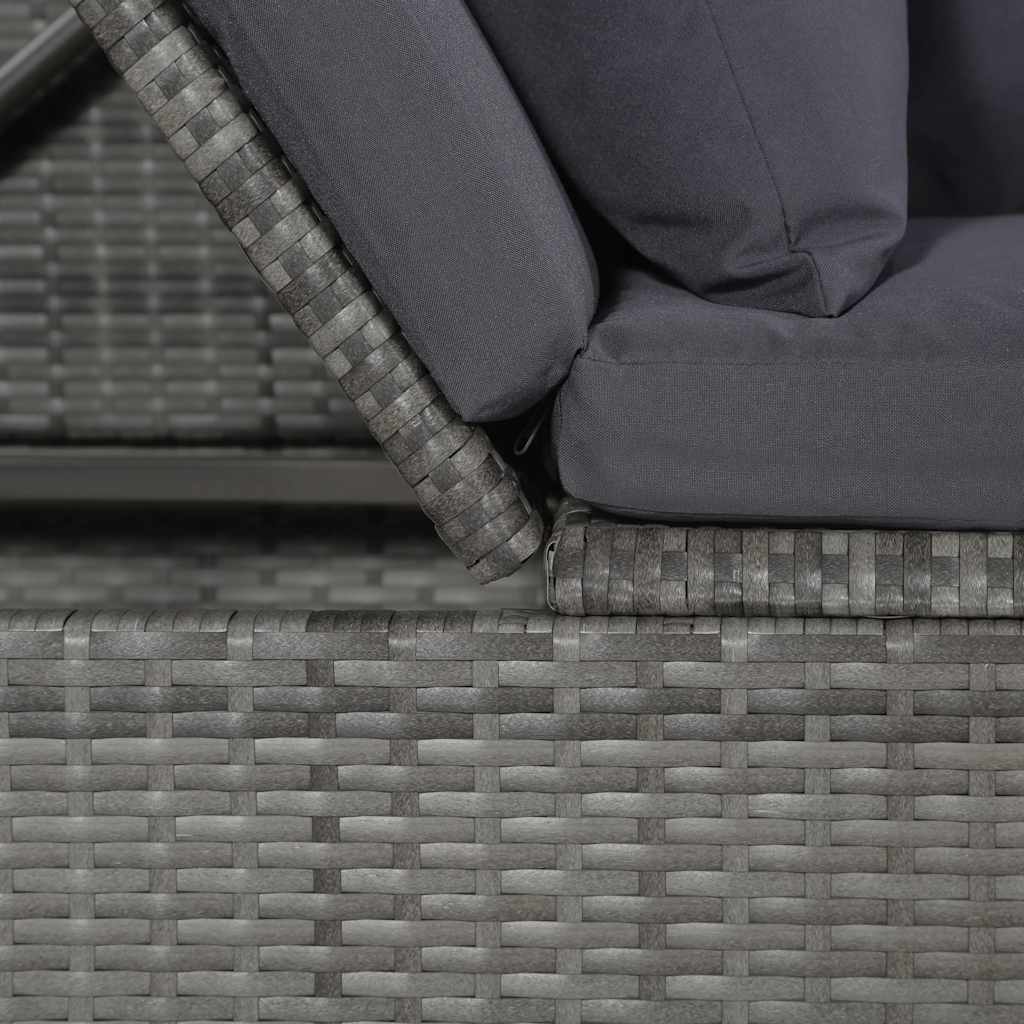 Garden Bed Grey 200x60 cm Poly Rattan