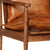 2-Seater Sofa Real Leather with Acacia Wood Brown