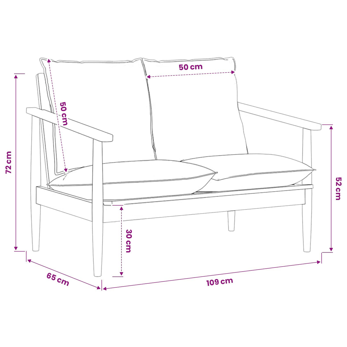 2-Seater Sofa Real Leather with Acacia Wood Brown