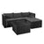 3 Piece Garden Lounge Set Poly Rattan Black and Grey