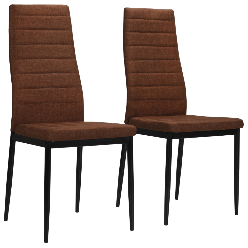 Dining Chairs 2 pcs Brown Fabric