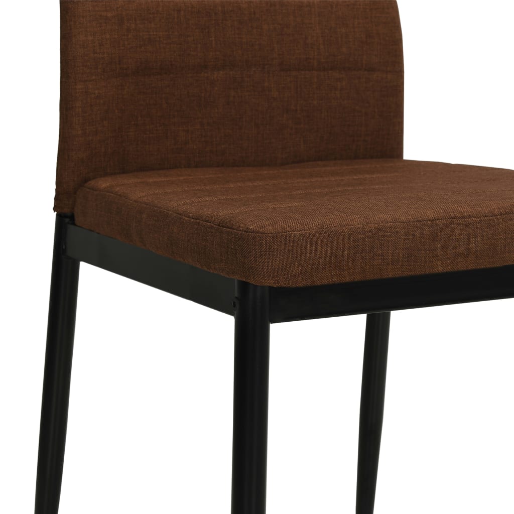 Dining Chairs 2 pcs Brown Fabric