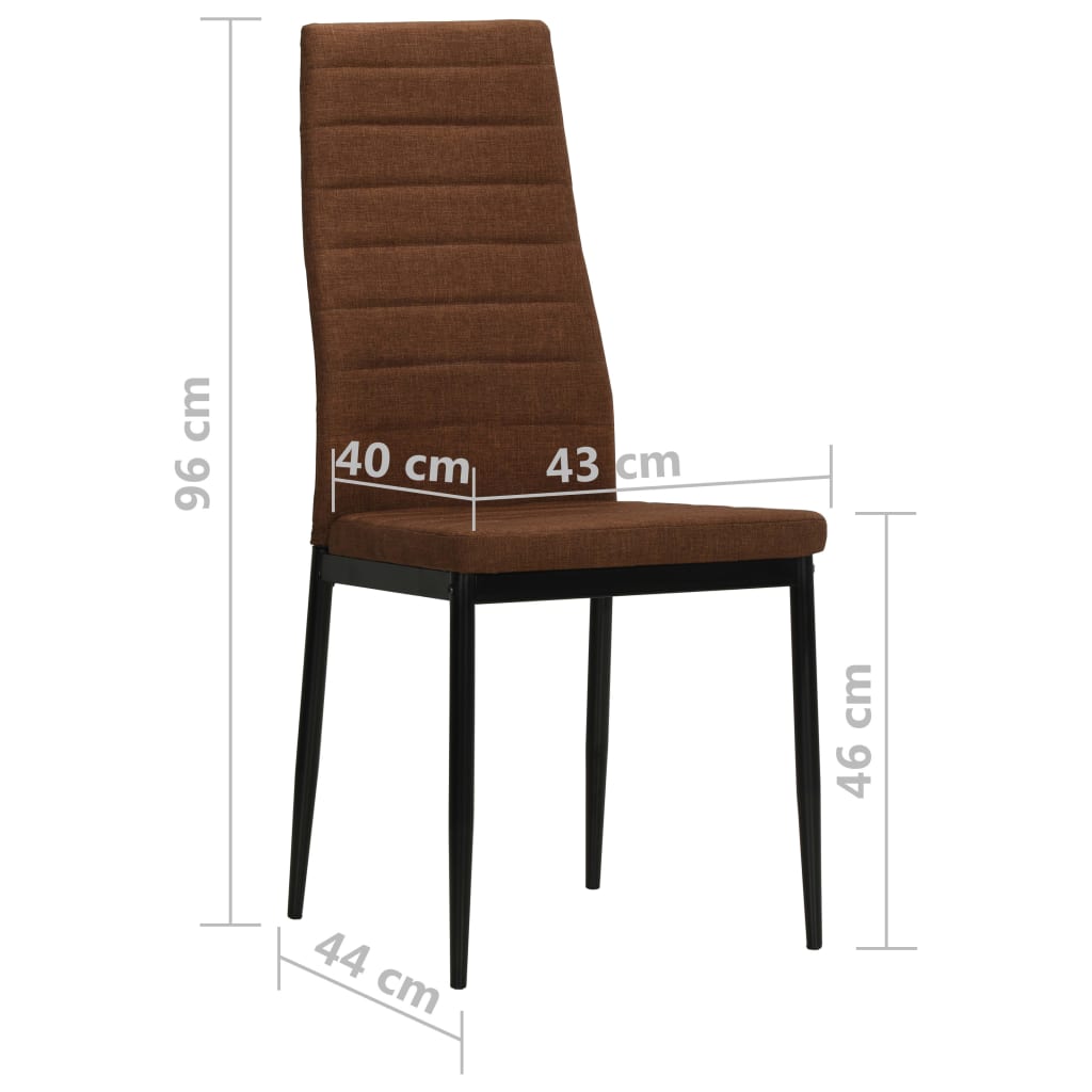 Dining Chairs 2 pcs Brown Fabric