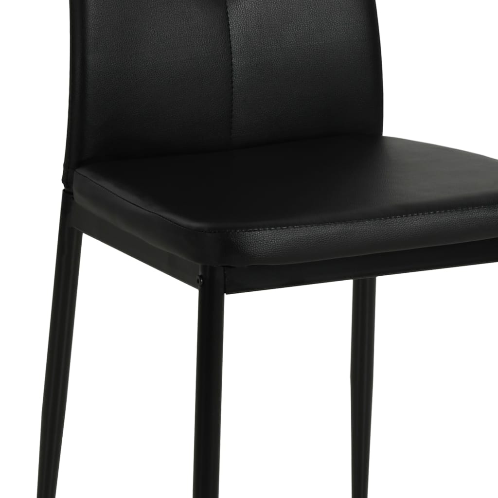 Dining Chairs 2 pcs Black Faux Leather