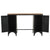Double Pedestal Desk Solid Firwood and Steel 120x50x76 cm