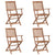 5 Piece Folding Outdoor Dining Set Solid Acacia Wood