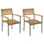 Stackable Outdoor Chairs 2 pcs Solid Acacia Wood and Steel