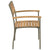 Stackable Outdoor Chairs 2 pcs Solid Acacia Wood and Steel