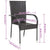 Stackable Outdoor Chairs 2 pcs Poly Rattan Brown