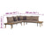 4 Piece Garden Lounge Set with Cushions Solid Acacia Wood Brown