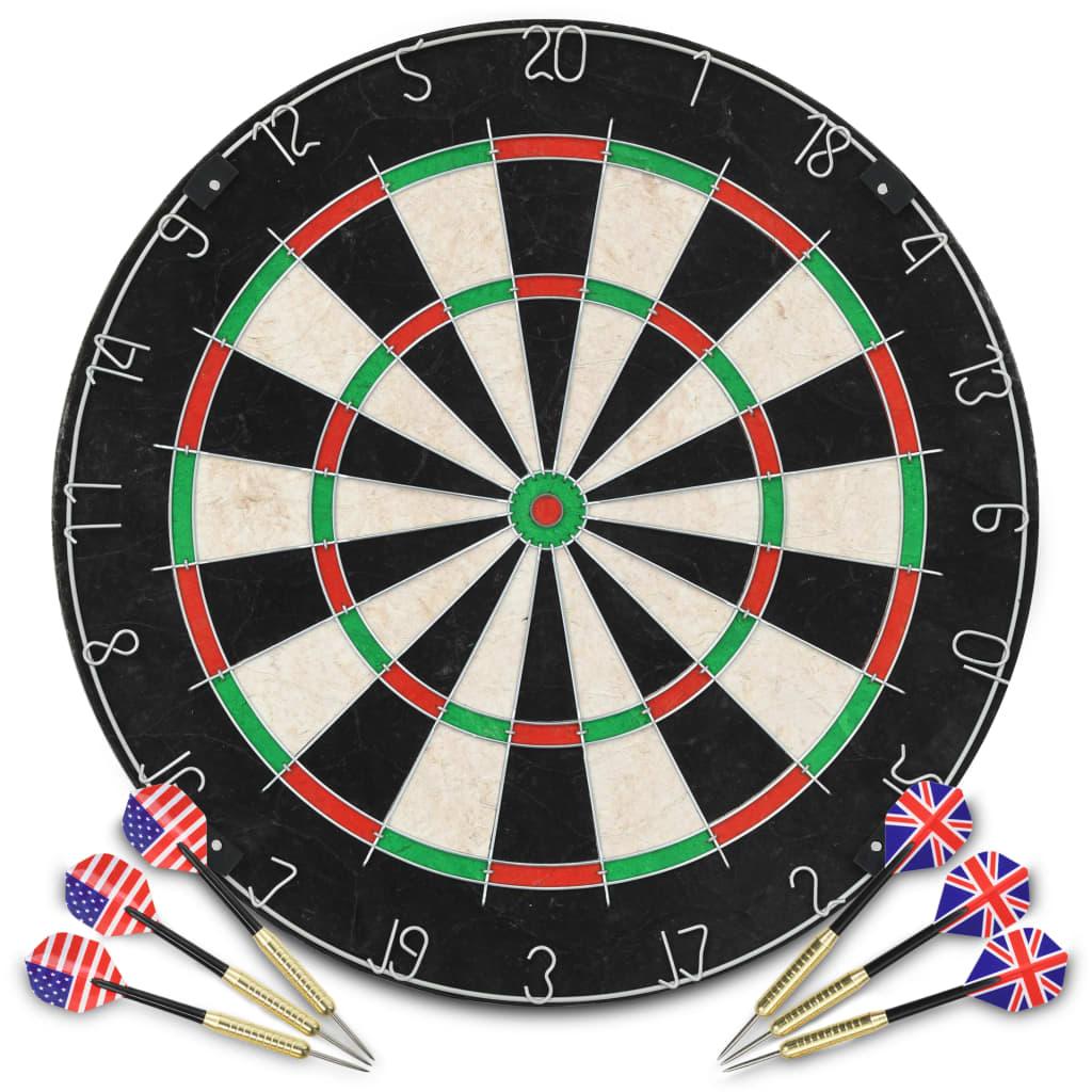 Professional Sisal Dartboard with 6 Darts