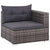 3 Piece Garden Lounge Set with Cushions Poly Rattan Grey