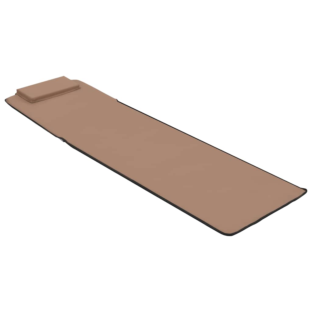 Folding Beach Mats 2 pcs Steel and Fabric Brown