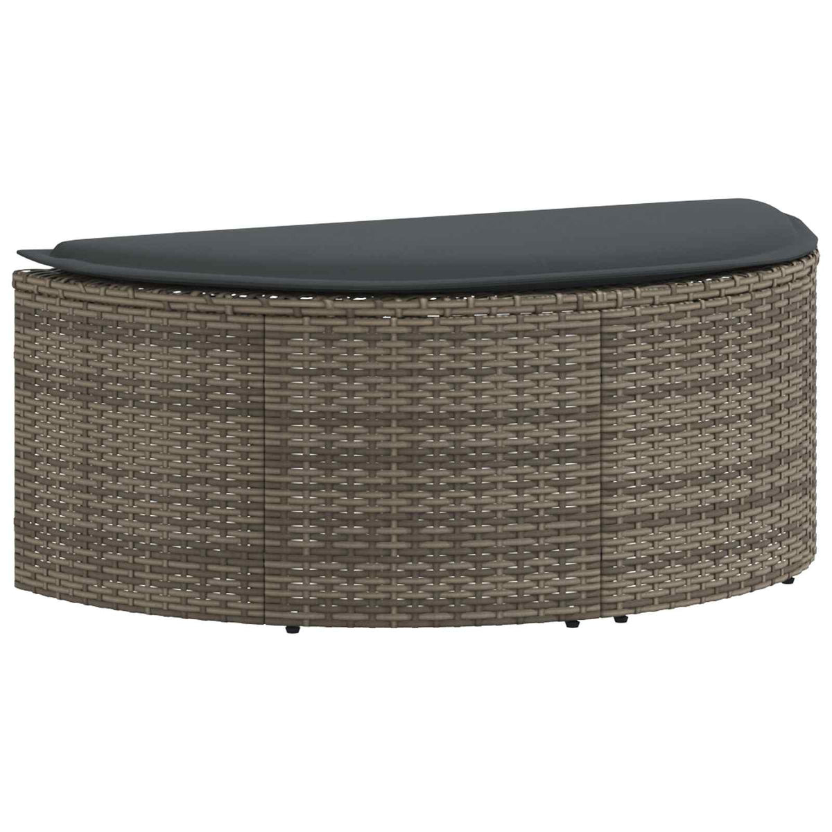 2 Seater Garden Sofa with Cushions and Parasol Grey Poly Rattan