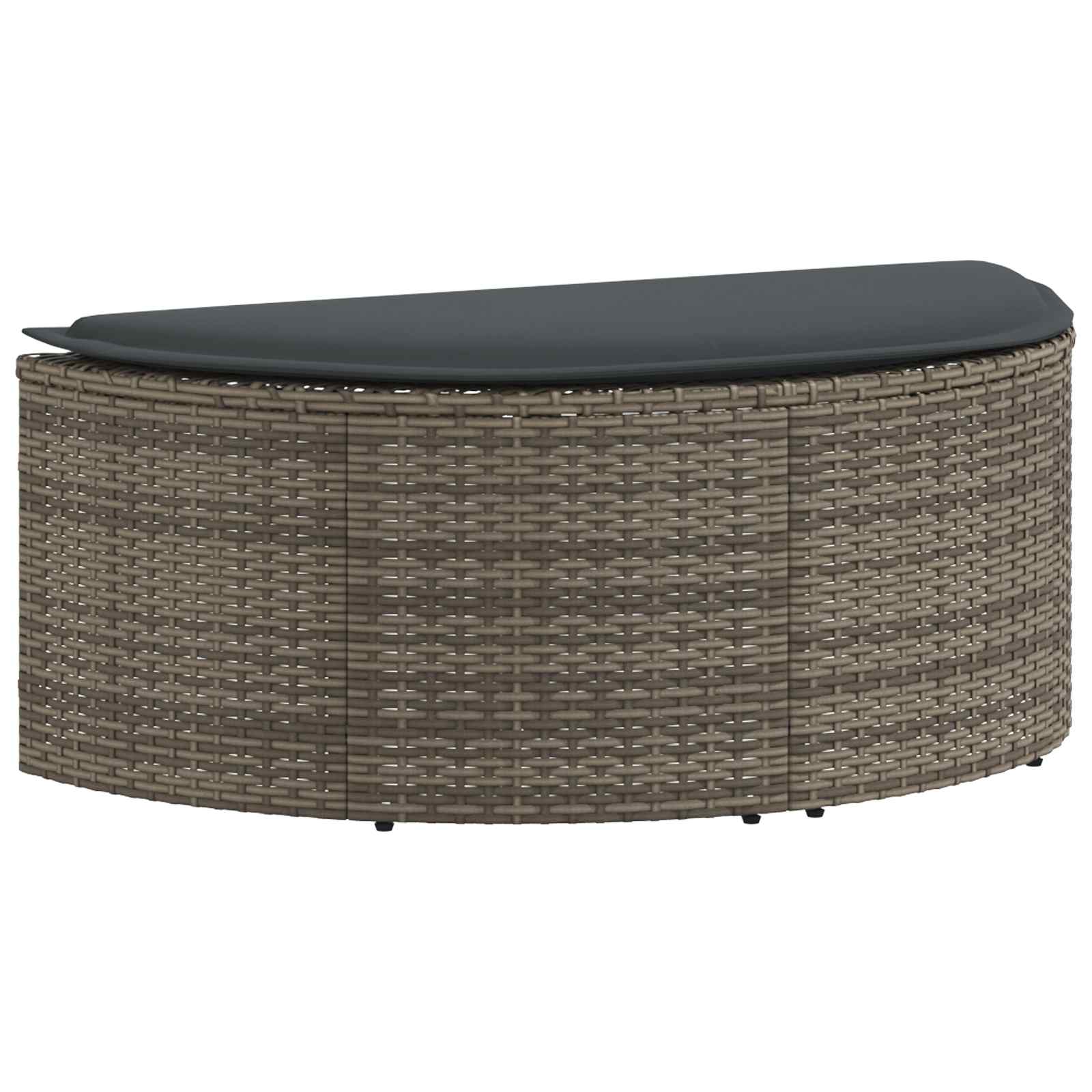 2 Seater Garden Sofa with Cushions and Parasol Grey Poly Rattan
