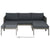 3 Piece Garden Lounge Set with Cushions Poly Rattan Grey