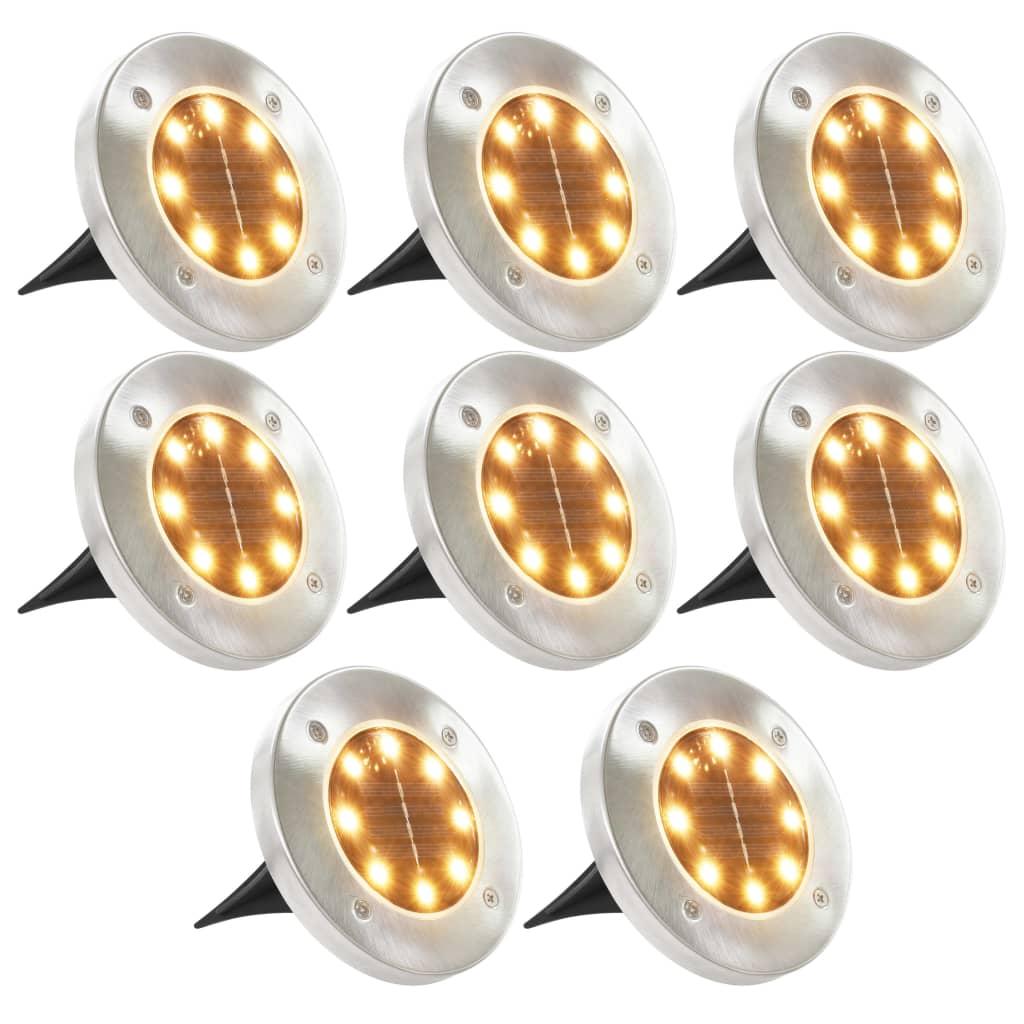 Solar Ground Lights 8 pcs LED Lights Warm White