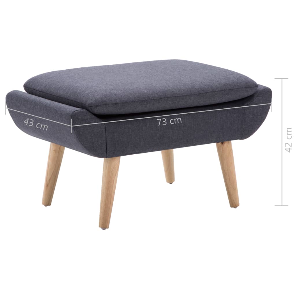 Footstool Fabric Upholstery 73x43x42 cm Dark Grey