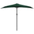 Garden Parasol with Aluminium Pole Green 270x144 cm Half