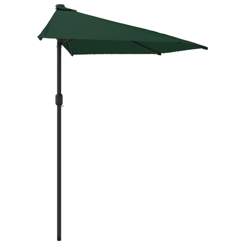 Garden Parasol with Aluminium Pole Green 270x144 cm Half