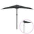 Garden Parasol with Aluminium Pole Anthracite 300x155 cm Half