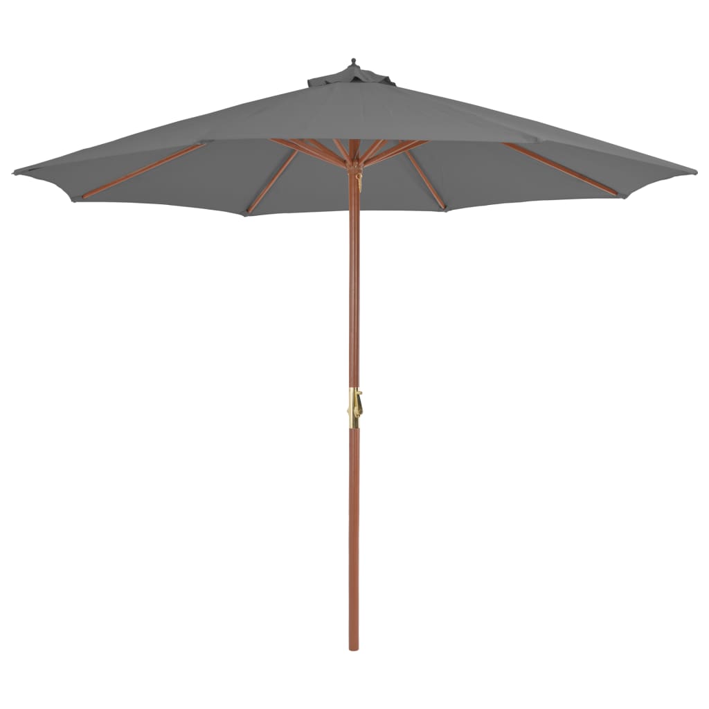 Garden Parasol with Wooden Pole 300 cm Anthracite