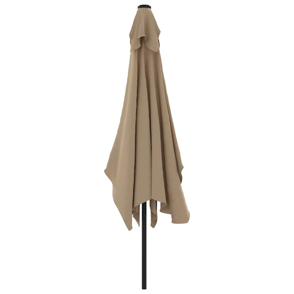 Garden Parasol with Metal Pole 300x200 cm Taupe