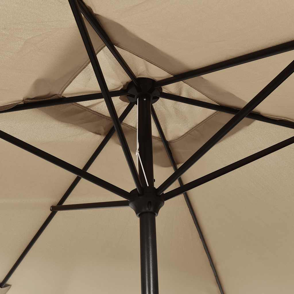 Garden Parasol with Metal Pole 300x200 cm Taupe