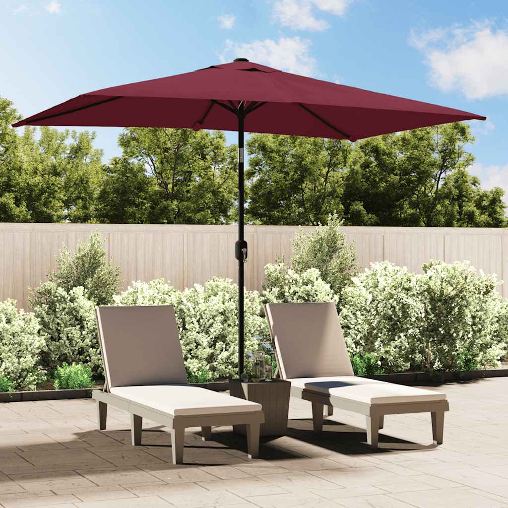 Garden Parasol with Metal Pole 300x200 cm Bordeaux Red