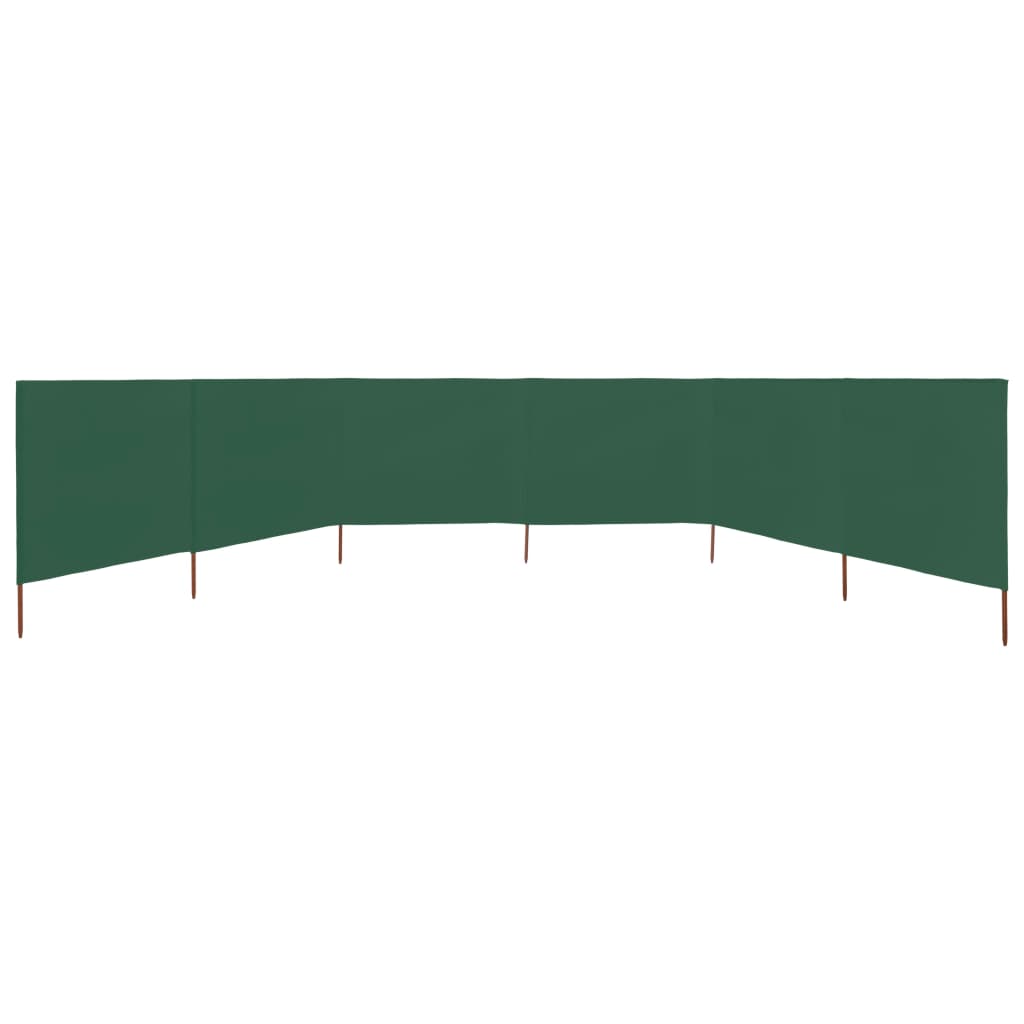 6-panel Wind Screen Fabric 800x80 cm Green