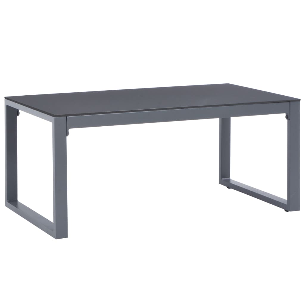 3 Piece Garden Lounge Set with Cushions Aluminium Black