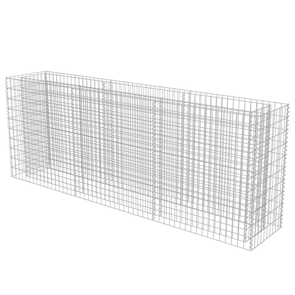 Gabion Raised Bed Galvanised Steel 270x50x100 cm